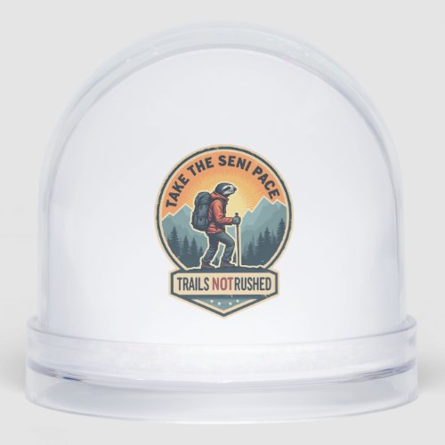 Sloth Hiking Vintage Shirt Funny Slow Trail Design Snow Globe