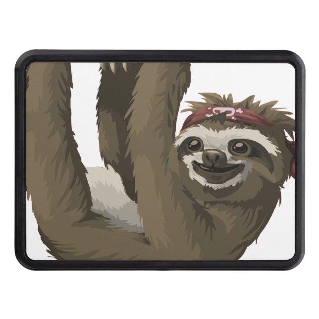 sloth hippie trailer hitch cover (Front)
