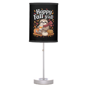 Sloth holding pumpkin spice happy Fall Yall autumn Table Lamp