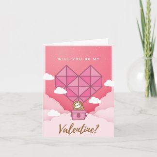 Sloth Hot Air Balloon Anniversary Card