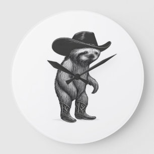Sloth Howdy Sloth Large Clock