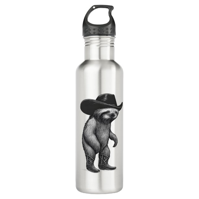 Sloth Howdy Sloth Stainless Steel Water Bottle (Front)