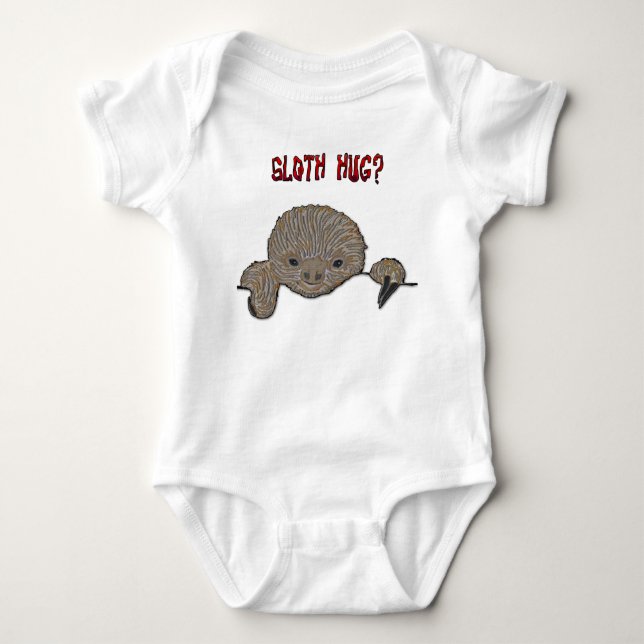 Sloth Hug Baby Sloth Bodysuit (Front)