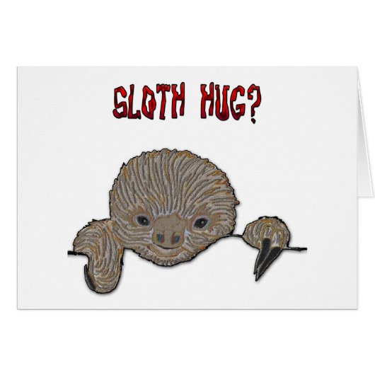Sloth Hug Baby Sloth Cards (Front Horizontal)