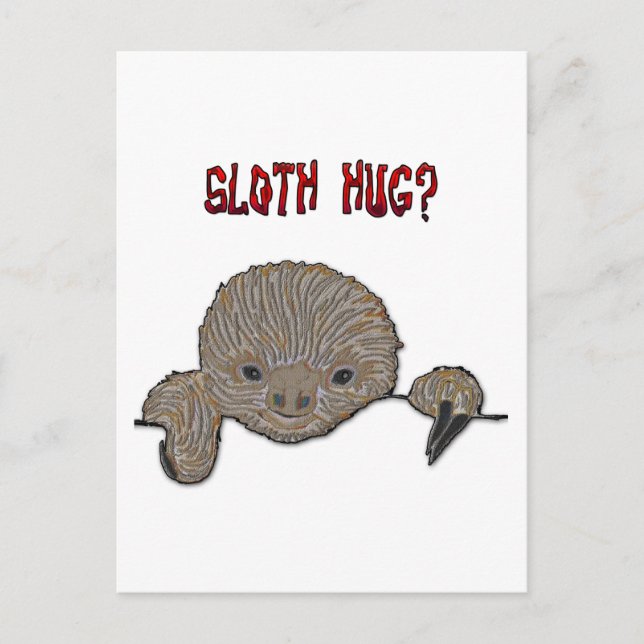 Sloth Hug Baby Sloth Postcard (Front)