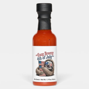 Sloth Hugging Flag 4th of July Hot Sauces