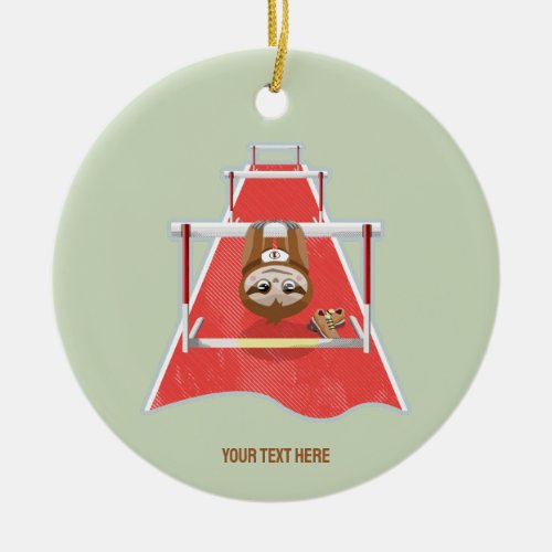 Sloth Hurdles race atheletics Ceramic Ornament