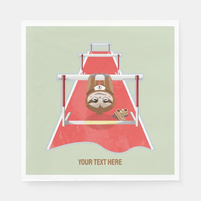 Sloth Hurdles race atheletics Napkins (Front)