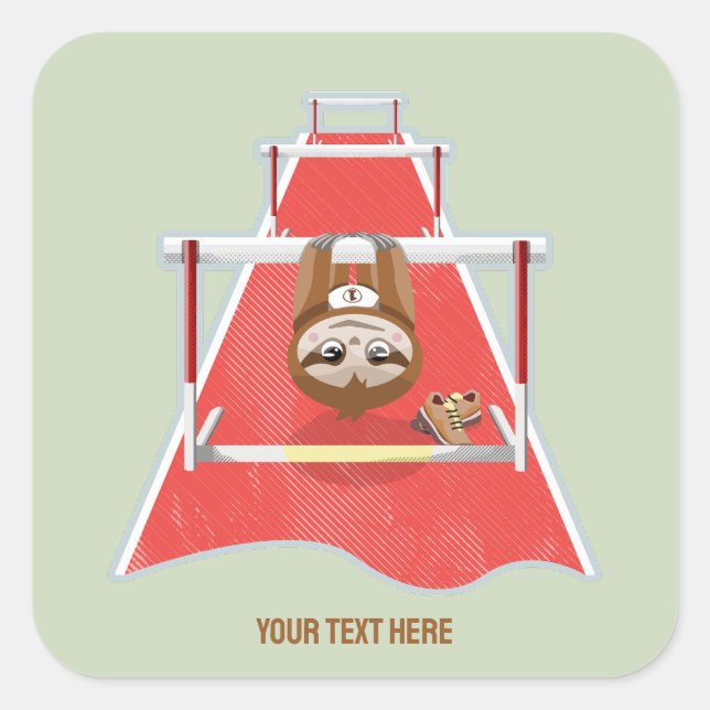 Sloth Hurdles race atheletics Square Sticker (Front)