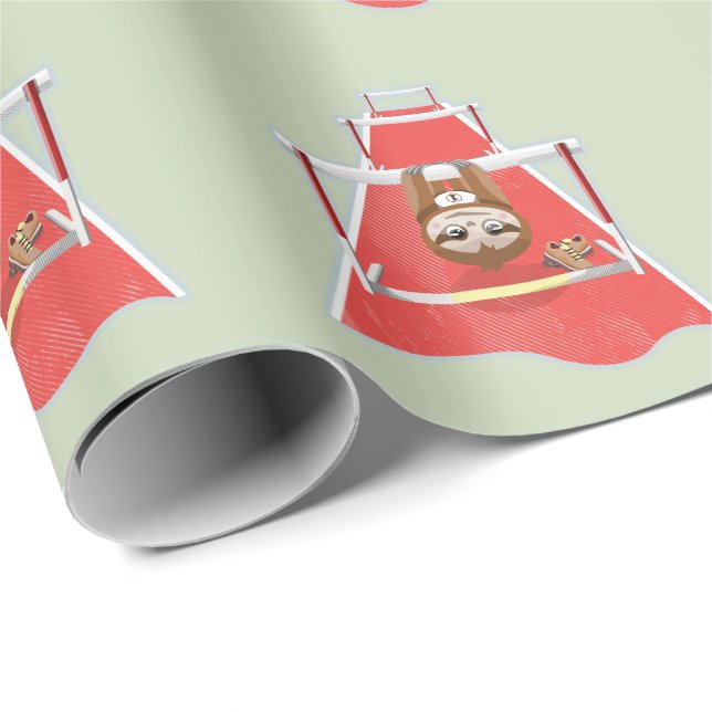 Sloth Hurdles race atheletics Wrapping Paper (Roll Corner)