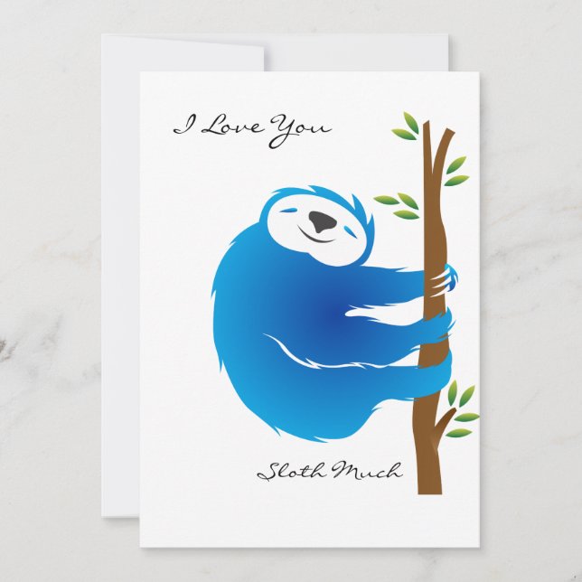 Sloth I Love You So Sloth Valentine's Day Card (Front)