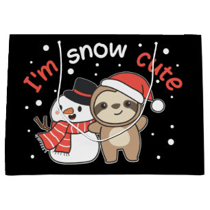 Sloth I'm Snow Cute Snowman Snow Pun Large Gift Ba Bag