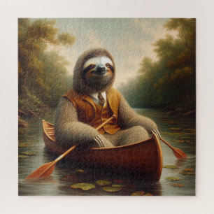 Sloth In A Canoe Jigsaw Puzzle