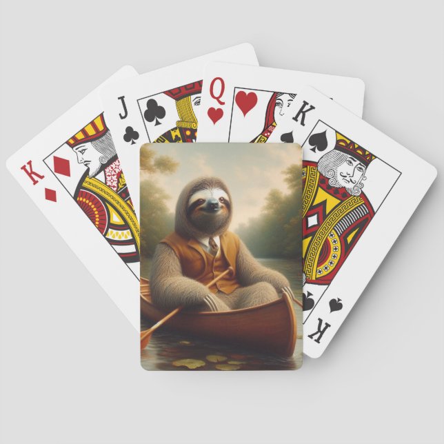 Sloth In A Canoe Poker Cards (Back)