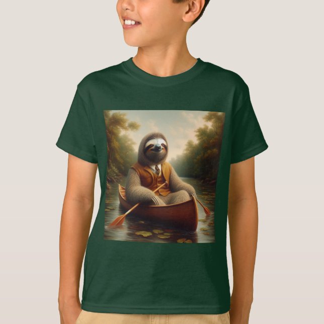 Sloth In A Canoe T-Shirt (Front)
