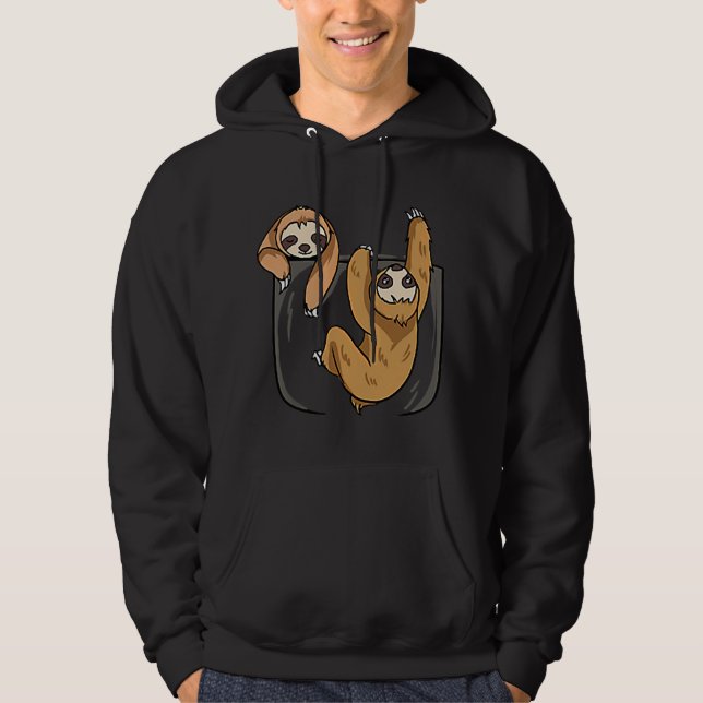 Sloth In A Pocket T-Shirt Hoodie (Front)