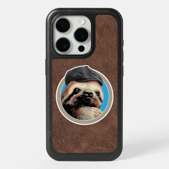 Sloth (in Baker Boy hat) iPhone 15 Pro Case (Back)
