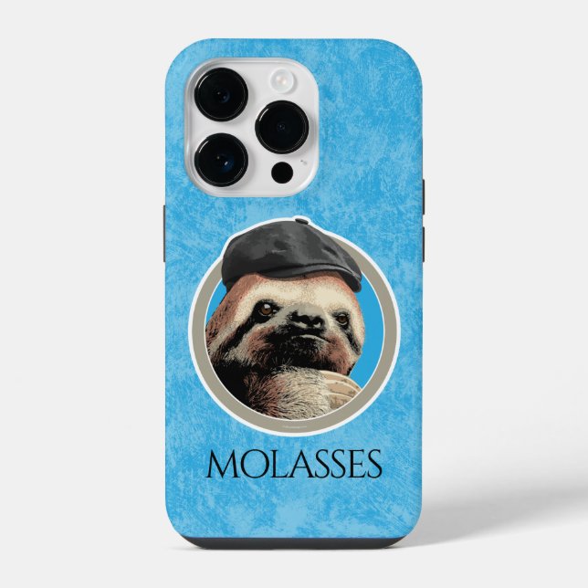 Sloth (in Baker Boy hat) Iphone Case (Back)
