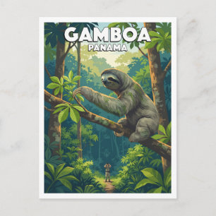 Sloth in Gamboa Rainforest Panama Travel Postcard