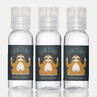 Sloth in Lotus Yoga Pose "Slow Down" Hand Sanitizer
