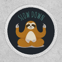 Sloth in Lotus Yoga Pose "Slow Down" Patch