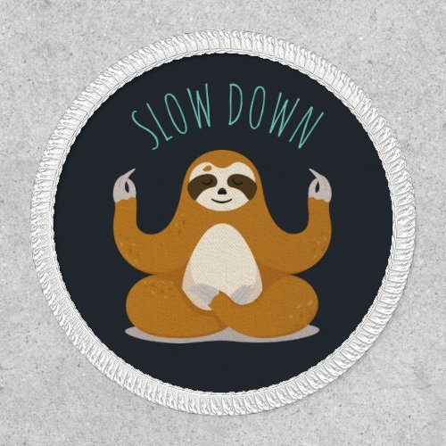 Sloth in Lotus Yoga Pose Slow Down Patch
