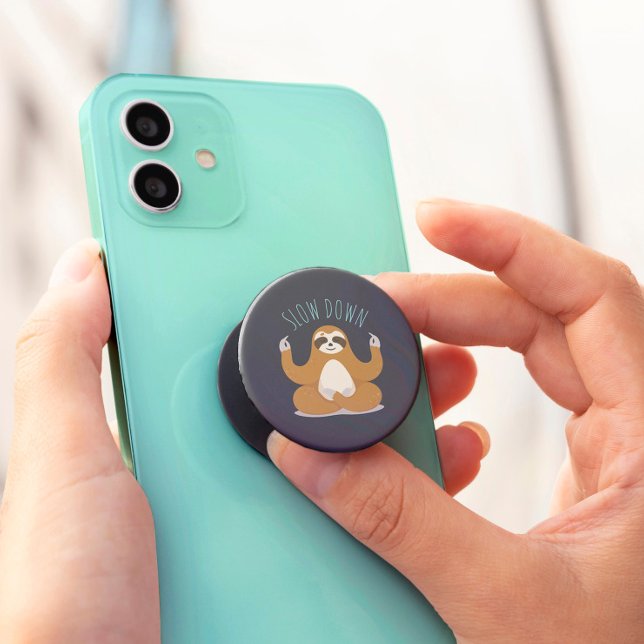 Sloth in Lotus Yoga Pose "Slow Down"  PopSocket (Creator Uploaded)