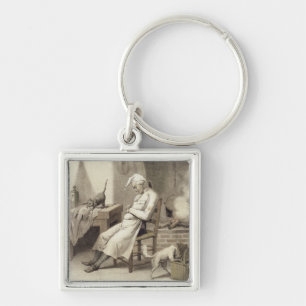 Sloth in the Kitchen, from a series of prints depi Keychain
