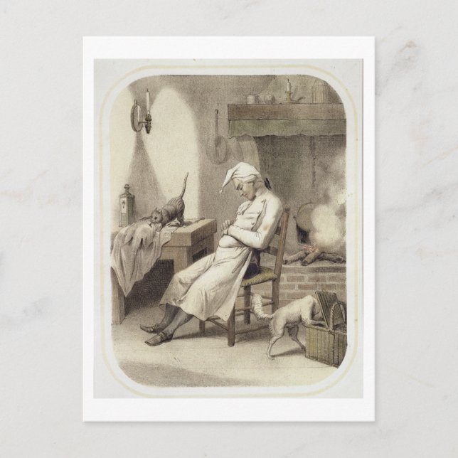 Sloth in the Kitchen, from a series of prints depi Postcard (Front)