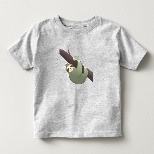 Sloth in Tree 2T 3T 4T 5T Boys Girls Toddler T-shirt (Front)