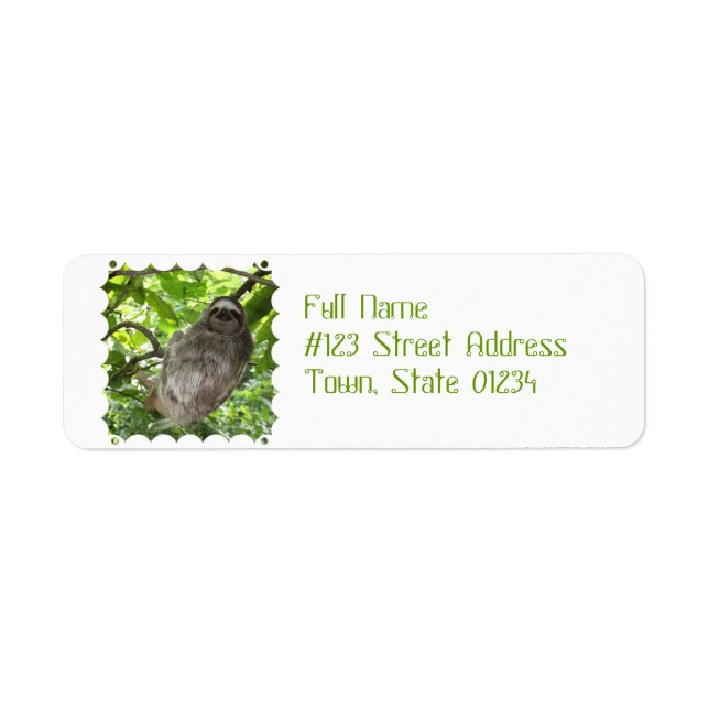 Sloth in Tree Label (Front)