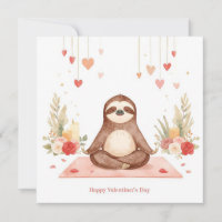 Sloth in  Yoga Class on Valentine's Day 