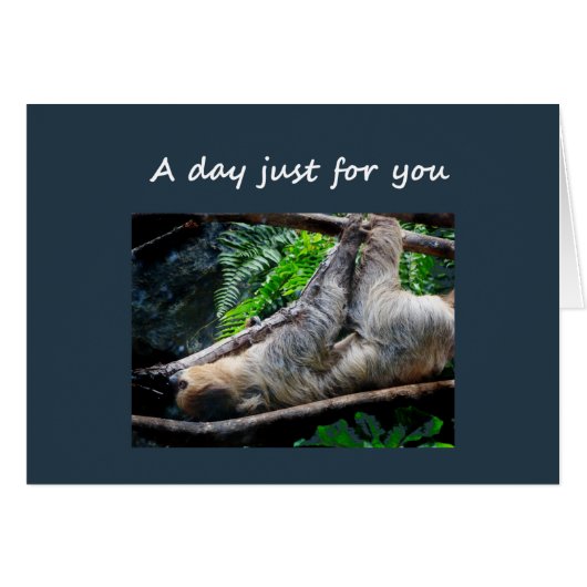 Sloth International Day Relax, Do Nothing Fun Cards (Front Horizontal)