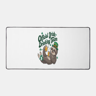 Sloth Irish Drinking St Patrick's Day Desk Mat