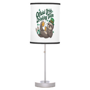 Sloth Irish Drinking St Patrick's Day Table Lamp