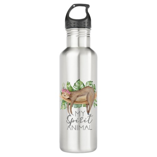 Sloth Is My Spirit Animal Gift For Sloth Lover Stainless Steel Water Bottle