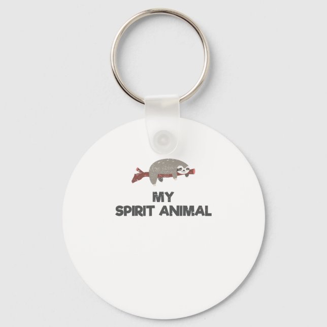 Sloth Is My Spirit Animal Keychain (Front)