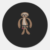 Jiu Jitsu BJJ Sloth Jiu Jitsu Blue Belt with Square Sticker, Zazzle