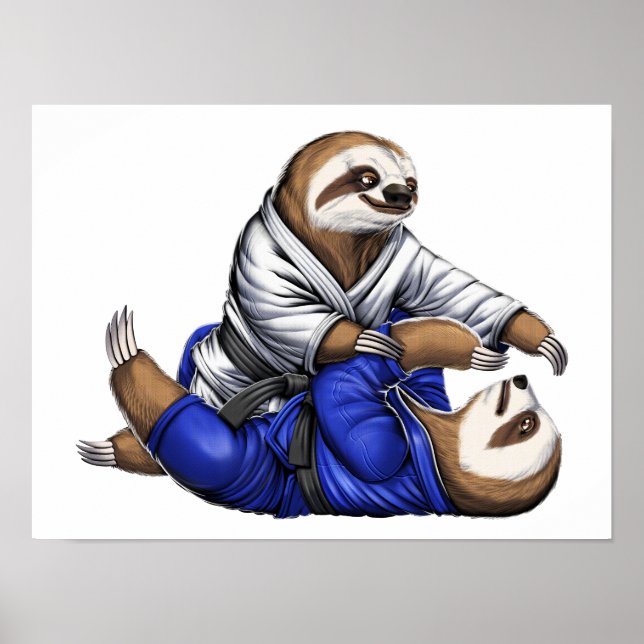 Sloth Jiu-Jitsu Wrestlers Poster (Front)