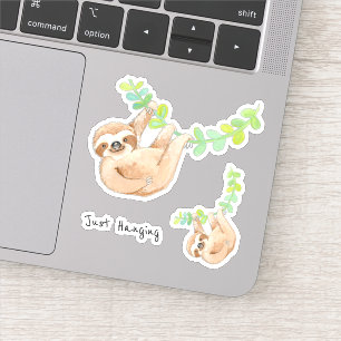 Sloth Jungle Vines Just Hanging Sticker