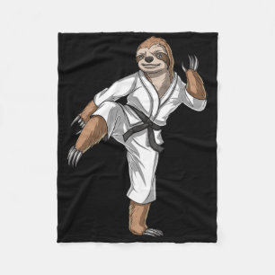 Sloth Karate Kickboxing Taekwondo Muay Thai Martia Fleece Blanket