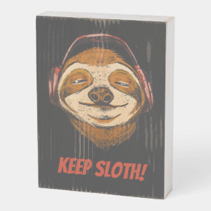 Sloth Keep Calm in chillin vintage Sloth Mode Wooden Box Sign