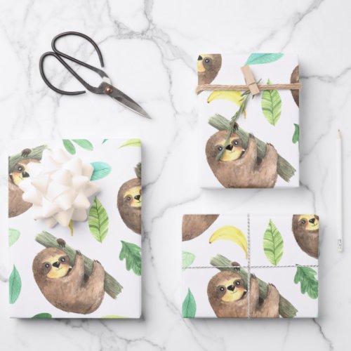 Sloth Kids Wrapping Paper Sheets