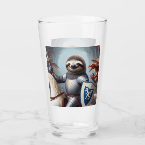 Sloth Knight Fighting Dragons Glass