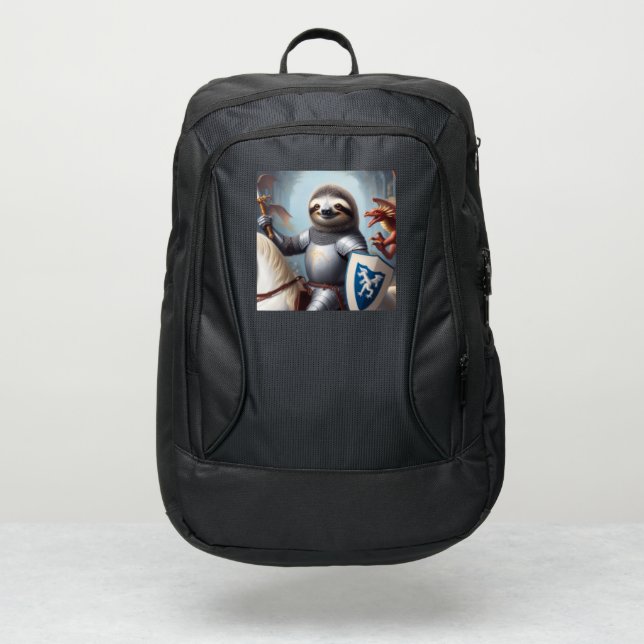 Sloth Knight Fighting Dragons Port Authority® Backpack (Front)