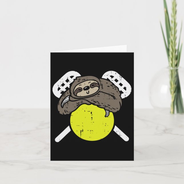 Sloth Lacrosse Cute Lazy Lax Player Men Women Boys Card (Front)