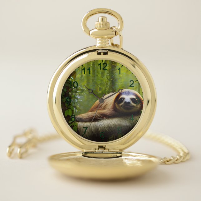Sloth Lazy Afternoon, Pocket Watch (Inside)