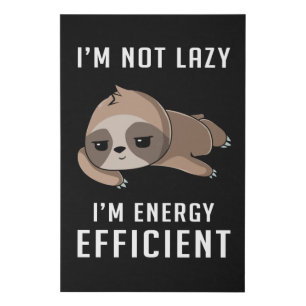 Sloth Lazy Animal Sloths Sleeping Funny Gift Idea Faux Canvas Print