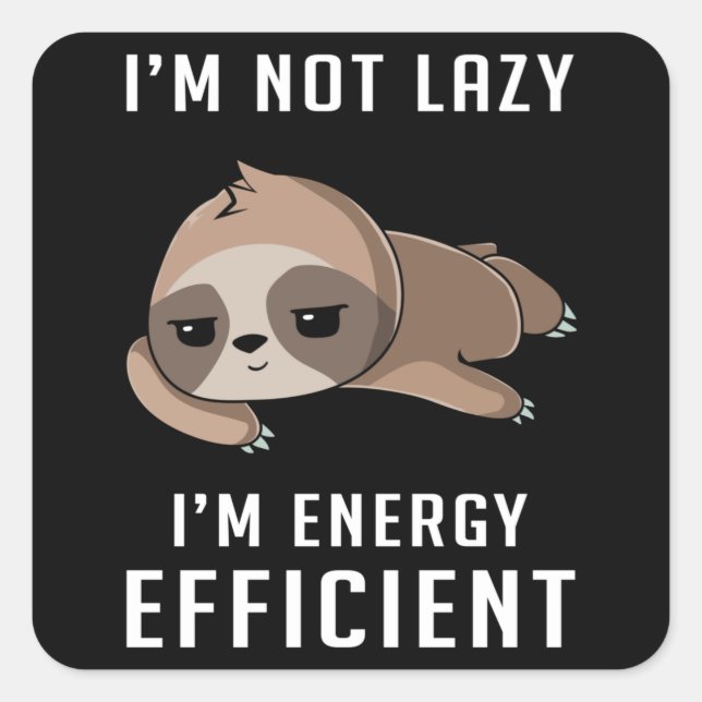 Sloth Lazy Animal Sloths Sleeping Funny Gift Idea Square Sticker (Front)