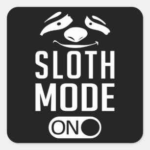 Sloth Lazy Sloths Animal Sleeping Funny Gift Idea Square Sticker